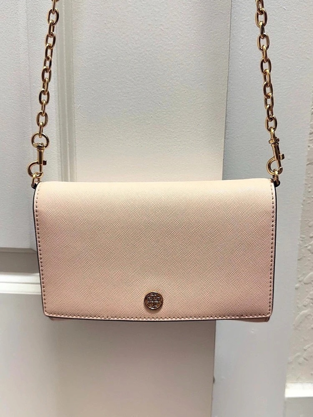 Tory Burch Robinson Chain Wallet Crossbody Pink